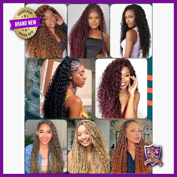 20 Inch Deep Wave Synthetic Braiding Hair 2 Bundles 200g Boho Curly Extensions main image 6